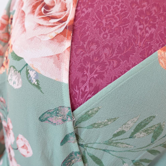 FLYING TOMATO maxi  sage floral wrap dress womans - Picture 12 of 13